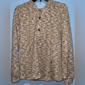 SHEIN Tan Crewneck Knit Top with Ribbed Texture